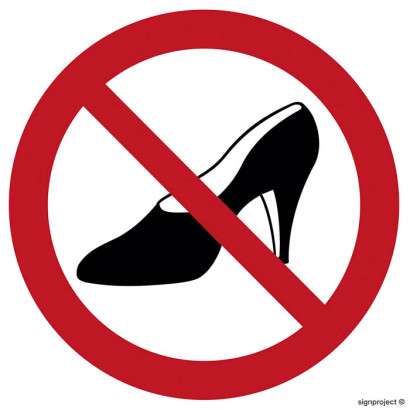 Znak - Zakaz używania obuwia na wysokim obcasie GB008