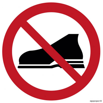 Znak - Zakaz wejścia w obuwiu zewnętrznym GB009