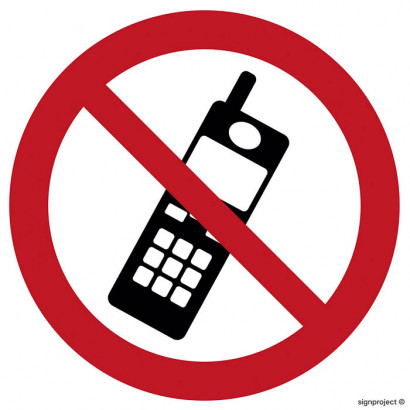 Naklejka zakaz używania telefonów komórkowych