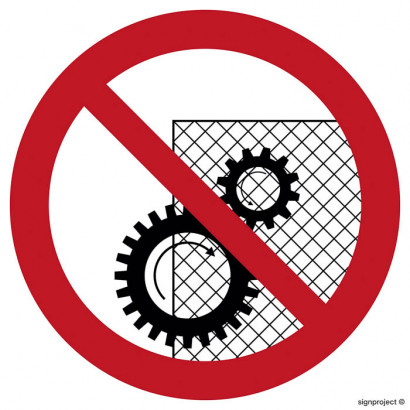 Znak - Zakaz zdejmowania osłon podczas pracy urządzenia GB025