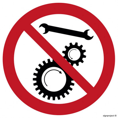 Znak - Zakaz naprawiania urządzenia w ruchu GB029
