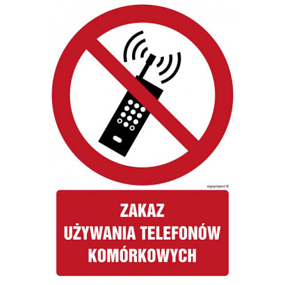 Znak - Zakaz używania telefonów komórkowych GC030