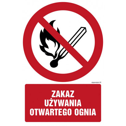 Znak - Zakaz używania otwartego ognia GC037