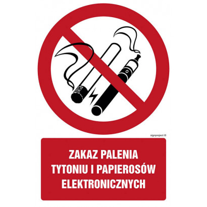 Znak - Zakaz palenia tytoniu i papierosów elektronicznych GC084