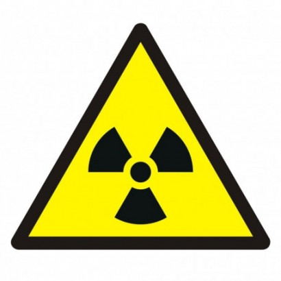 Znak - Ostrzeżenie przed materiałem radioaktywnym lub promieniowaniem jonizującym GW003