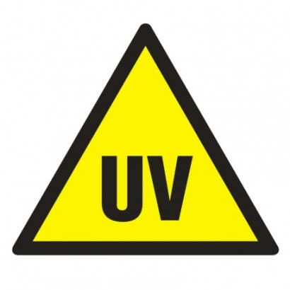 Znak - Uwaga! Promieniowanie ultrafioletowe GE023
