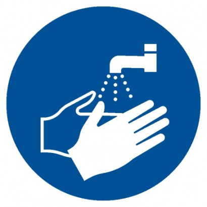 Nakaz mycia rąk - znak