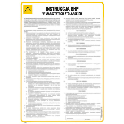 Instrukcja BHP w warsztatach stolarskich IAB01