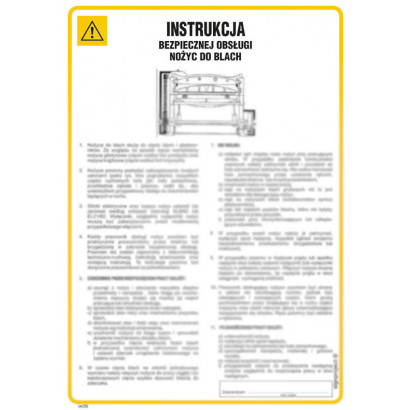 Instrukcja bezpiecznej obsługi nożyc mechanicznych do blach IAC02