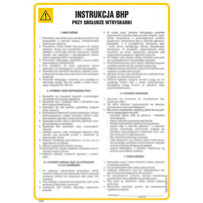 Instrukcja BHP przy obsłudze wtryskarki IAD03
