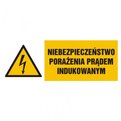 Znak - Niebezpieczeństwo porażenia prądem indukowanym HB013