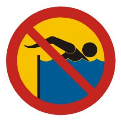 Znak - Kąpiel zabroniona - spiętrzenie wody OE012