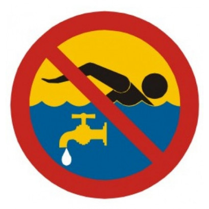 Znak - Kąpiel zabroniona - woda pitna OE015