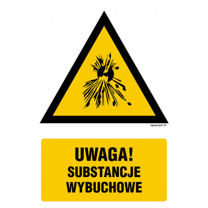 Znak - Ostrzeżenie przed substancjami wybuchowymi JA012