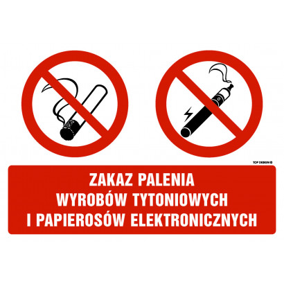 Znak - Zakaz palenia wyrobów tytoniowych i papierosów elektronicznych NC094
