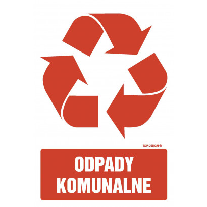 Etykieta na pojemniki na odpady  Odpady komunalne OD101