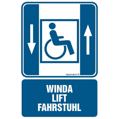 Piktogram winda dla niepełnosprawnych