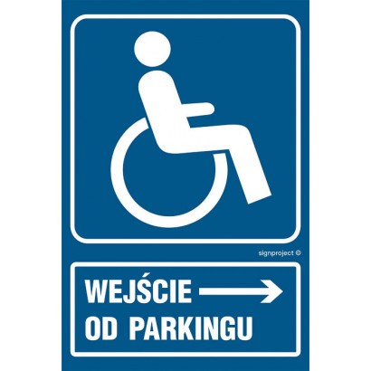Znak - Wejście dla niepełnosprawnych od parkingu RB026