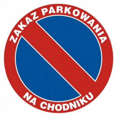 Znak - Zakaz parkowania na chodniku SA010