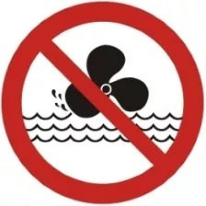 Znak - Zakaz używania silników spalinowych do łodzi OD003