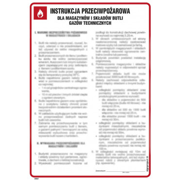 Instrukcja przeciwpożarowa dla magazynów i składów butli gazów technicznych DB007