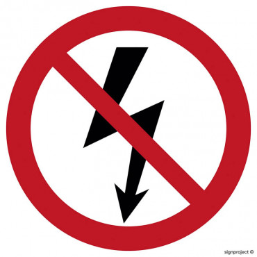 Znak - Nie załączać urządzeń elektrycznych GB005