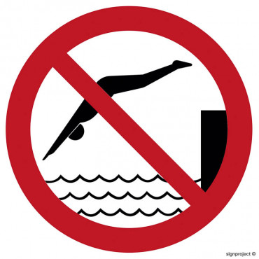 Znak - Zakaz skakania do wody GB037