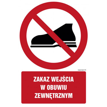 Znak - Zakaz wejścia w obuwiu zewnętrznym GC023