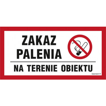 Znak - Zakaz palenia na terenie obiektu NC008