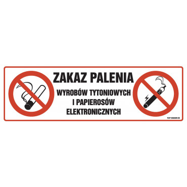 Znak - Zakaz palenia wyrobów tytoniowych i papierosów elektronicznych NC089